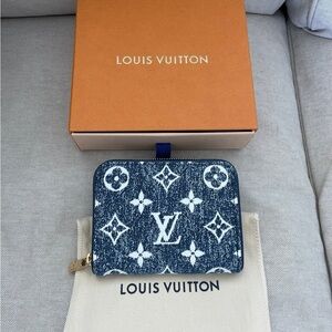 Louis Vuitton denim monogram zippy coin purse